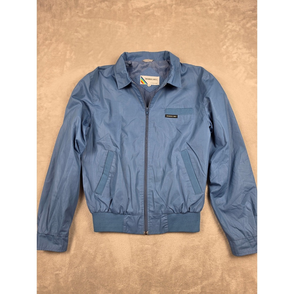 Vintage  Members Only Bomber Jacket Mens 40 Blue Harrington Zip Europe Craft
